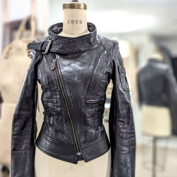 Vintage Diesel Leather Moto Jacket - Picture 1 of 10